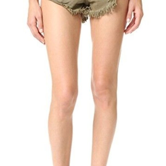 One Teaspoon Khaki Green Cut-Offs Shorts Sz 25 - Picture 2 of 10